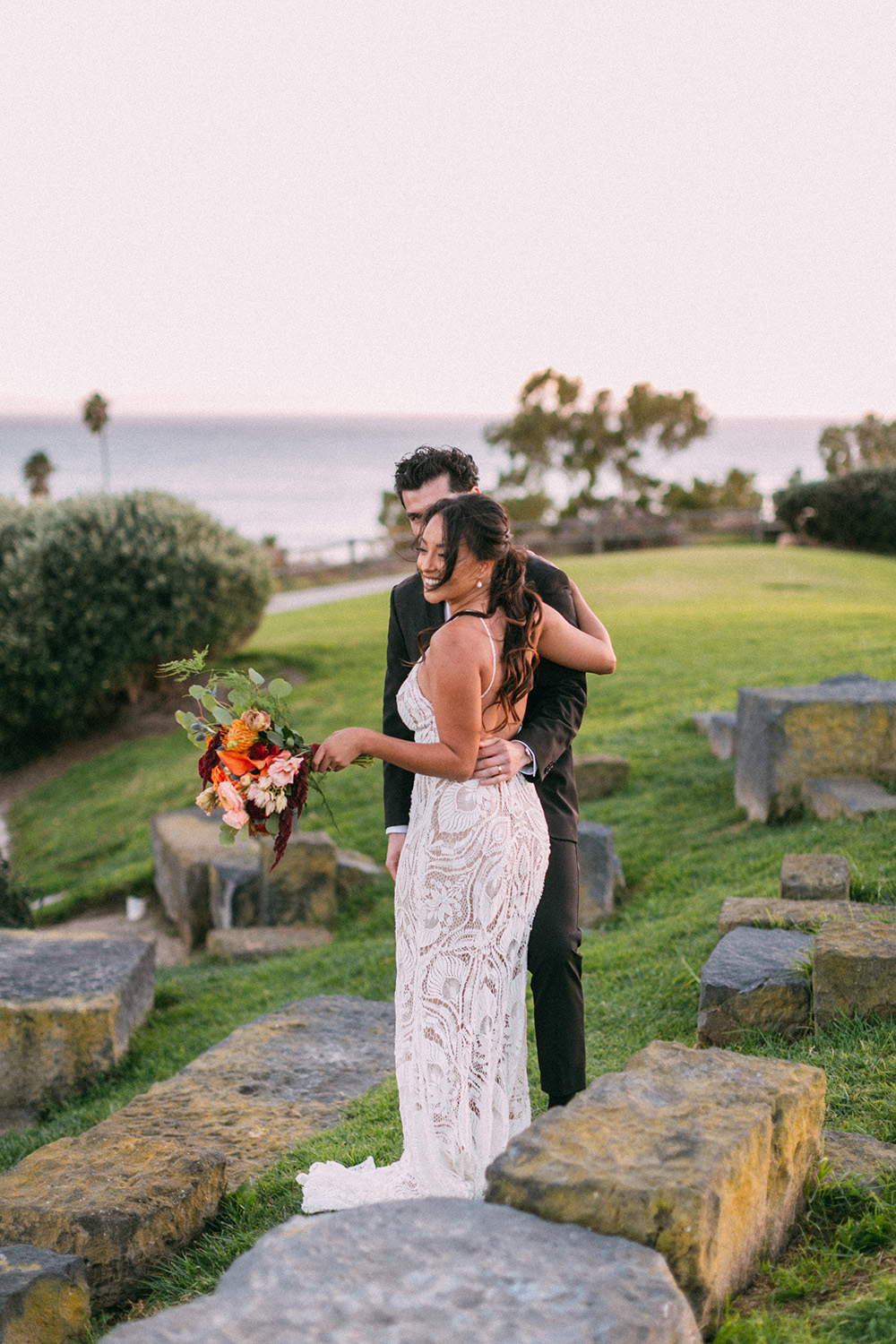 Married couple posing for photos